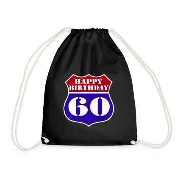 60e anniversaire , US Joyeux anniversaire 60 (25) - Sac de sport léger - noir - Devant