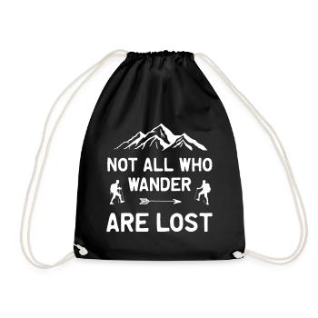 Not All Who Wander All Lost - Drawstring Bag - black - Front