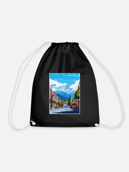Queenstown Neuseeland Vintage Reiseposter WPA - Turnbeutel - Schwarz
