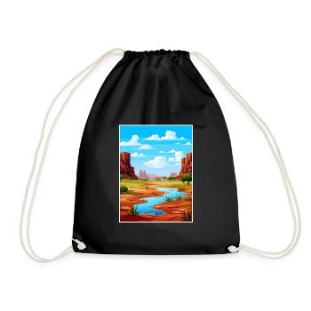 The Kimberley Australia Vintage Travel Poster WPA - Drawstring Bag - black - Front