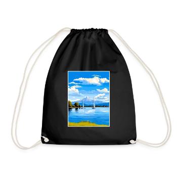 Lake Taupo Neuseeland Vintage Reiseposter WPA - Turnbeutel - Schwarz - Vorne