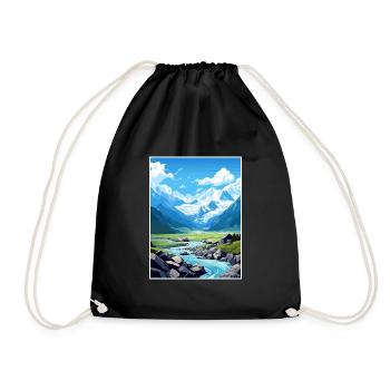 Fox Glacier Neuseeland Vintage Reiseposter WPA - Turnbeutel - Schwarz - Vorne