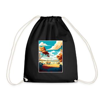 Hunter Valley Australia Vintage Travel Poster WPA - Drawstring Bag - black - Front