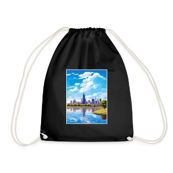 Melbourne Australie déco Vintage voyage affiche WPA - Sac de sport léger - noir - Devant