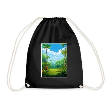Wet Tropics Of Queensland Vintage Travel Poster - Drawstring Bag - black - Front
