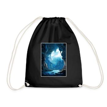 Waitomo Caves New Zealand Vintage Travel Poster - Drawstring Bag - black - Front