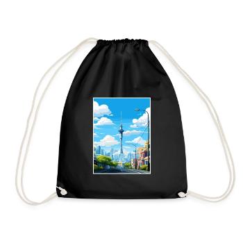 Auckland Nouvelle-Zélande Nz Vintage voyage affiche WPA - Sac de sport léger - noir - Devant