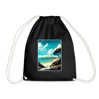 Doubtless Bay Neuseeland Vintage Reiseposter - Turnbeutel - Schwarz - Vorne