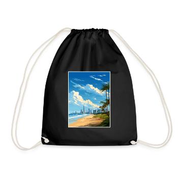 Gold Coast Australien Deko Vintage Reiseposter - Turnbeutel - Schwarz - Vorne