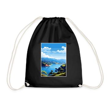 Marlborough Sounds Neuseeland Reiseposter - Turnbeutel - Schwarz - Vorne