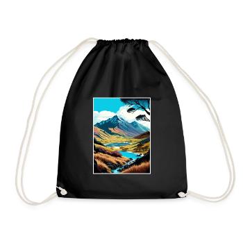 Egmont Nationalpark Neuseeland Reiseposter - Turnbeutel - Schwarz - Vorne