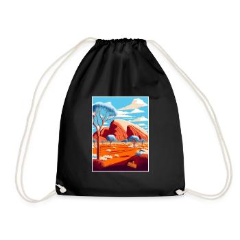 Uluṟu Kata Tjuṯa National Park Travel Poster - Drawstring Bag - black - Front