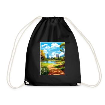 Kings Park Royal Botanic Garden Travel Poster - Drawstring Bag - black - Front