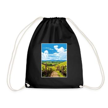 Wairarapa Wine Region New Zealand Travel Poster - Drawstring Bag - black - Front
