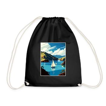 Marlborough Sounds Neuseeland Reiseposter - Turnbeutel - Schwarz - Vorne
