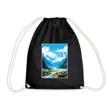 Franz Josef Glacier Nouvelle-Zélande affiche de voyage - Sac de sport léger - noir - Devant