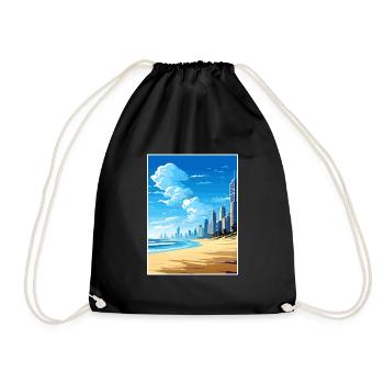 Surfers Paradise Beach Australien Reiseposter - Turnbeutel - Schwarz - Vorne