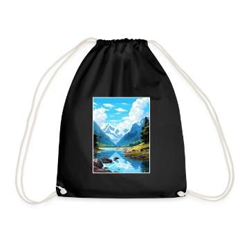 Fiordland Nationalpark Neuseeland Reiseposter - Turnbeutel - Schwarz - Vorne