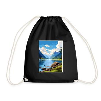 Fiordland Nationalpark Neuseeland Reiseposter - Turnbeutel - Schwarz - Vorne