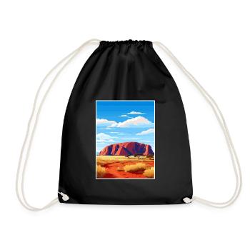 Uluru Kata Tjuta National Park Australia Souvenir - Drawstring Bag - black - Front