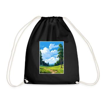 Kaitoke Regional Park New Zealand Travel Poster - Drawstring Bag - black - Front