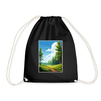 Kaitoke Regional Park New Zealand Travel Poster - Drawstring Bag - black - Front
