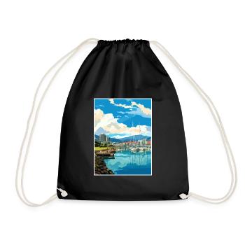 Wellington Waterfront Nouvelle-Zélande affiche de voyage - Sac de sport léger - noir - Devant