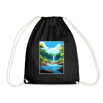 Daintree Rainforest Australie déco affiche de voyage - Sac de sport léger - noir - Devant