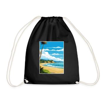 Whanganmata Whanganmatad Neuseeland Reiseposter - Turnbeutel - Schwarz - Vorne