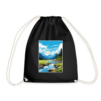 Fiordland Nationalpark Neuseeland Reiseposter - Turnbeutel - Schwarz - Vorne