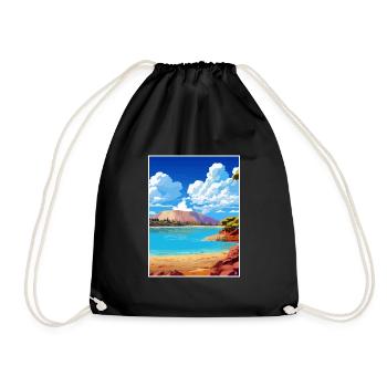 Waiotapu Thermal Wonderland Deco New Zealand - Drawstring Bag - black - Front