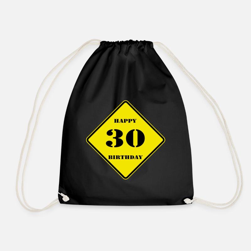 30.Geburtstag , Schild , Happy Birthday (25) - Turnbeutel - Schwarz