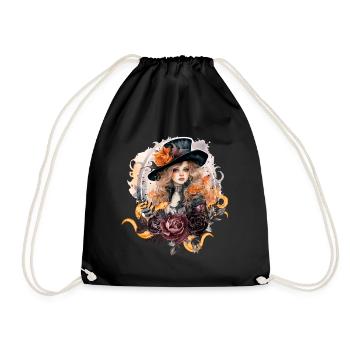 Spooky Halloween Hexe mit Schlangen - Turnbeutel - Schwarz - Vorne