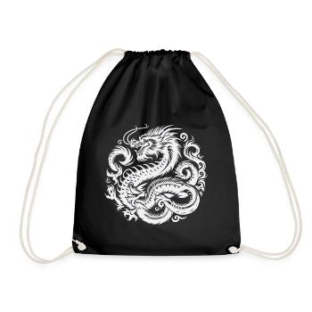 Tatouage de dragon chinois - Sac de sport léger - noir - Devant