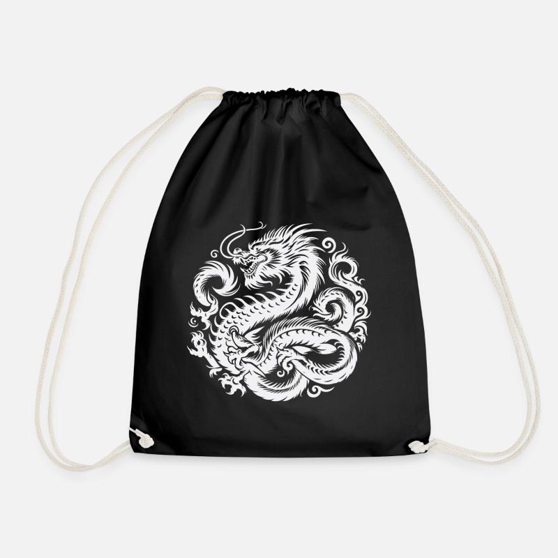 Chinesisches Drachen-Tattoo - Turnbeutel - Schwarz