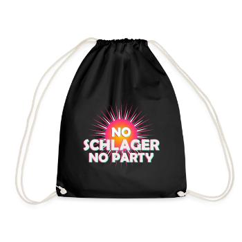 No Schlager No Party - Drawstring Bag - black - Front
