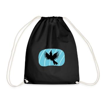 Cockatiel Flying Funny - Drawstring Bag - black - Front