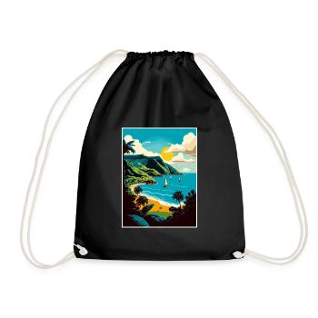 Saint Vincent And The Grenadines Caribbean Travel - Drawstring Bag - black - Front