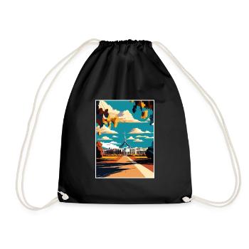 Canberra Australien Vintage Reiseposter Souvenir - Turnbeutel - Schwarz - Vorne