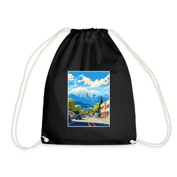 Nelson New Zealand Vintage Travel Poster Souvenir - Drawstring Bag - black - Front