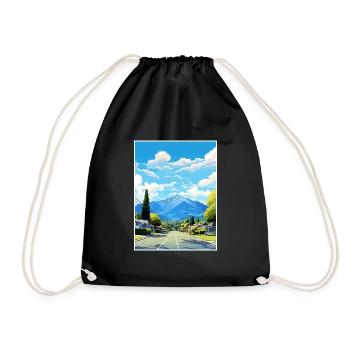 Nelson New Zealand Vintage Travel Poster Souvenir - Drawstring Bag - black - Front