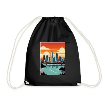 Brisbane Australien Vintage Reiseposter Souvenir - Turnbeutel - Schwarz - Vorne