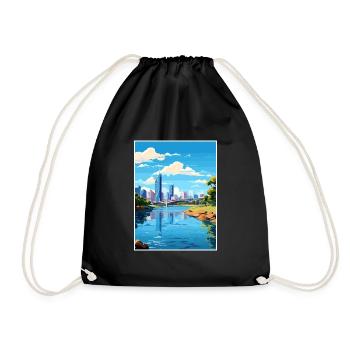 Brisbane Australien Vintage Reiseposter Souvenir - Turnbeutel - Schwarz - Vorne