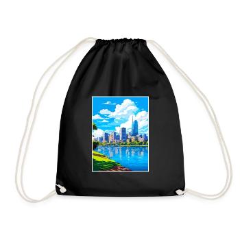 Brisbane Australien Vintage Reiseposter Souvenir - Turnbeutel - Schwarz - Vorne