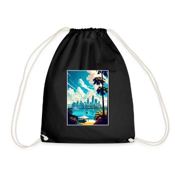 Brisbane Australien Vintage Reiseposter Souvenir - Turnbeutel - Schwarz - Vorne