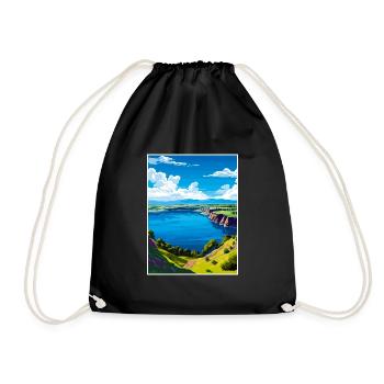 Blue Lake Australie Vintage voyage affiche Souvenir - Sac de sport léger - noir - Devant