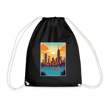 Brisbane Australien Vintage Reiseposter Souvenir - Turnbeutel - Schwarz - Vorne