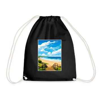 Byron Bay Australie Vintage voyage affiche Souvenir - Sac de sport léger - noir - Devant