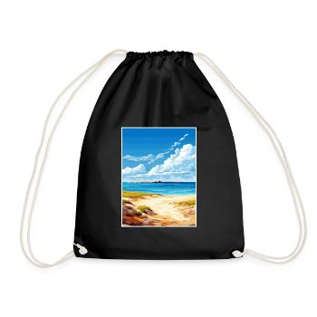 Ningaloo Marine Park Vintage Travel Poster WPA Art - Drawstring Bag - black - Front