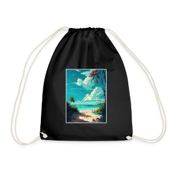 Akumal Décoration Mexique Vintage Voyage Affiche WPA - Sac de sport léger - noir - Devant
